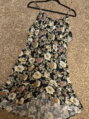 Navy Floral Spaghetti Strap Dress